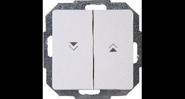 KOPP - Jalouzieschakelaar - Paris - Inbouw - 1-voudig Dubbel Schakelaar - Arctic Glans Wit