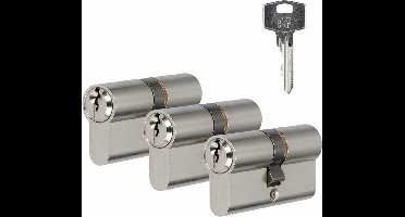 VEILIG veiligheidsprofielcilinder Standaard S6 30/30 SKG2 (set van 3 stuks gelijksluitend)