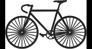 Hout-Kado - Racefiets - Large - Zwart - Geometrische dieren en vormen - Hout - Lasergesneden- Wanddecoratie