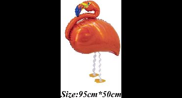 Airwalker Flamingo oranje, wandelende ballon kindercrea