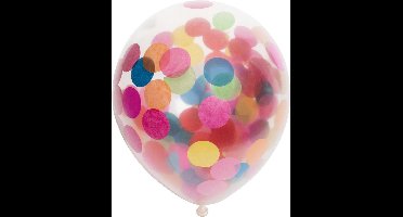Ballonnen met confetti in multikleuren | 6 stuks