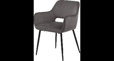 Eetkamerstoel Lucca Met Armleuning Grijs - Giga Living