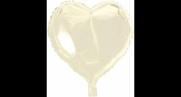 Folie ballon hart Wit 18 inch, kindercrea