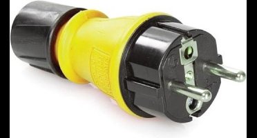 Perel Robuuste IP54 buitenstekker, penaarde/Schuko, met deksel en kabelwartel