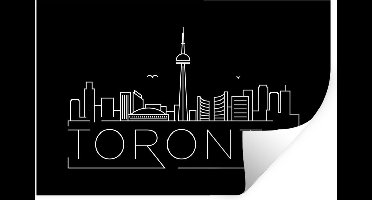 Muurstickers - Sticker Folie - Stadsaanzicht "Toronto" op een zwarte achtergrond - 30x20 cm - Plakfolie - Muurstickers Kinderkamer - Zelfklevend Behang - Zelfklevend behangpapier - Stickerfolie