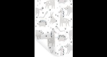 Muurstickers - Sticker Folie - Patronen - Dieren - Paars - 20x30 cm - Plakfolie - Muurstickers Kinderkamer - Zelfklevend Behang - Zelfklevend behangpapier - Stickerfolie