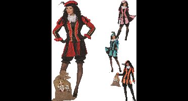 Piet Kostuum | Dieprode Gestreepte Piet Dames | Vrouw | Maat 34 | Sinterklaas | Verkleedkleding