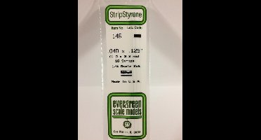 Evergreen Modelbouwdecoratie - 146 Strip 1,0mmX2,5mmX35cm - 10 stuks Styreen