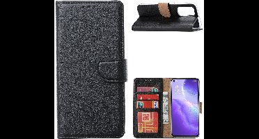 Hoesje Geschikt voor Oppo Reno5 5G - Hoesje Bookcase Zwart - Portemonee hoesje case met Pasjeshouder