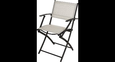 Pro Garden Vouwstoel/ Klapstoel/ Tuinstoel/ Campingstoel - met armleuning - 54X56X83.5cm - Wit