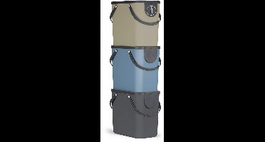 Rotho Albula afvalscheiders - set van 3 - 25L - zwart/blauw/ cappuccino