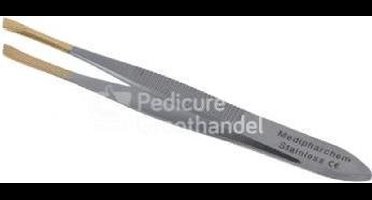 Epileerpincet schuine bek Medipharchem - Metaalkleur met goud - RVS - Schuine bek
