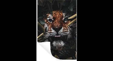 Muurstickers - Sticker Folie - Tijger - Close up - Planten - 20x30 cm - Plakfolie - Muurstickers Kinderkamer - Zelfklevend Behang - Zelfklevend behangpapier - Stickerfolie