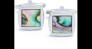 Manchetknopen - Gekleurd Parelmoer Vierkant