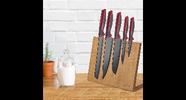 Westmark Messenblok – houten messenhouder met een magnetische kern, stabiele houder voor keukenmessen, gemakkelijk schoon te maken magnetisch messenblok – bamboe