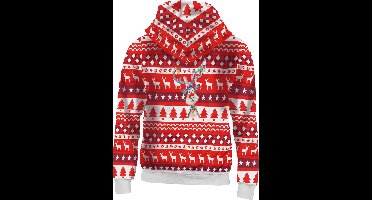 Christmas Hoodie - Rendier print - Foute kersttrui - Kersttrui Dames - Kersttrui Heren - Kerst Hoodie - Kerst Cadeau - Maat XL