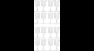 Excellent Houseware Wijnglazen - 16x - transparant - kunststof - 160ml - herbruikbaar wijnglas