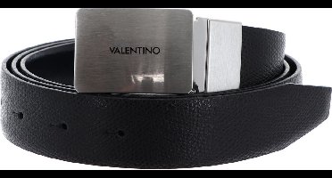 VALENTINO Leren Riem Litech Men's Belt W125 Nero / Navy Zwart Donkerblauw