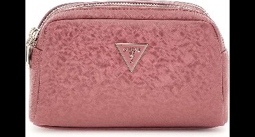 GUESS Utensil zak Double Zip Flamingo (rood)paars