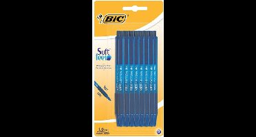 Balpen bic soft feel clic m blauw | 10 stuks