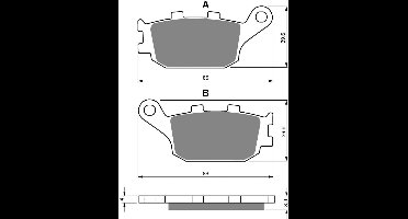 goud fren remblok voor motor honda 700 nc integra d dct 2012 tot 2013 ar nieuw