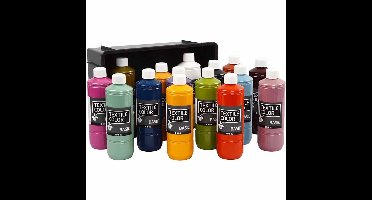 Textielverf - Diverse Kleuren - Creotime - 15x500 ml