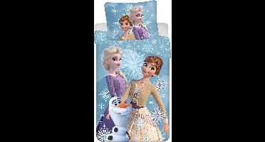 Frozen peuterdekbedovertrek white Snowflake - 100 x 135 cm - Katoen