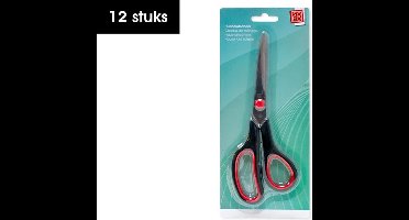 SOHO Huishoudschaar – Schaar – Keukenschaar – Schaar linkshandig en rechtshandig – Ergonomisch – 21 cm – Staal – Zwart – 6 stuks