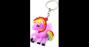 New Age Devi - Unicorn paars regenboog - Sleutelhanger tashanger