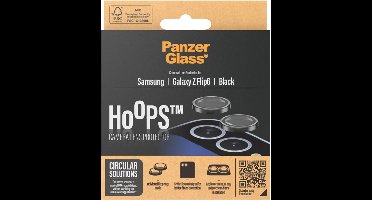 PanzerGlass Screenprotector geschikt voor Samsung Galaxy Z Flip 6 Glazen | PanzerGlass Hoops Camera Lens Protector - Case Friendly - Zwart