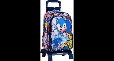 Sonic The Hedgehog - Rugzak - Trolley - 43cm - 2 vakken - Rugzaktrolley - High Quality