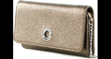 MANDARINA DUCK Leren Kaarthoes Schoudertas Mellow Lux Wallet Bag Bronzo Brons