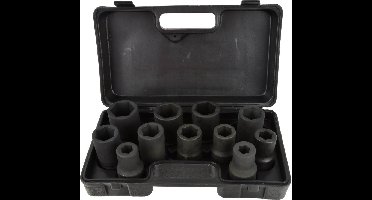 GEKO Dopsleutelset - 10-delig - Voor zware omstandigheden - Inclusief koffer