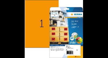 Etiket herma 5149 210x297mm a4 fluor or 20st | 32 stuks