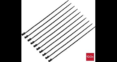 TRU COMPONENTS TC-12814172 Kabelbinder 370 mm 4.8 mm Zwart Met schroefsokkel, UV-weerbestendig 100 stuk(s)