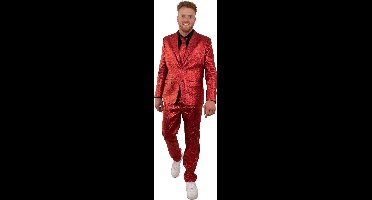 Rode kostuum metallic 3-delig - Maat 60