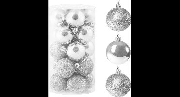 Springos Kerstballen | 20 Stuks | 4 cm | Zilver