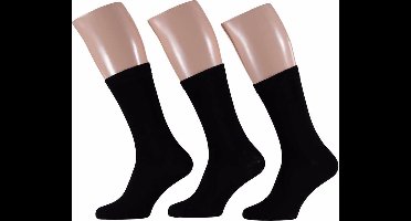 Zwarte heren sokken set van 9x paar - maat 40/46 - sportieve sokken - Katoen/polyester