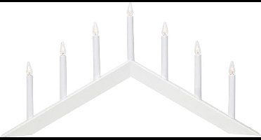 Star Trading Arched Candles 'Arrow', 7-vlammig, elektrisch, hout, wit, H 36 cm, B 69 cm