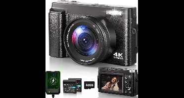 ApexArte® Vlog Camera voor Beginners - Videocamera voor Kinderen en Volwassenen - Handycam - 4K Kwaliteit