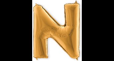 Folieballon letter N goud (100cm)