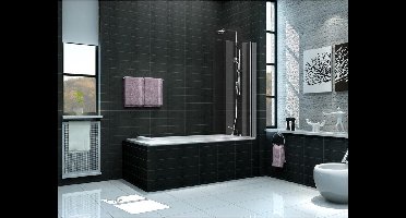 Wiesbaden Badwand - muurprofiel 80x150cm - 6mm - helder glas