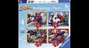 Ravensburger puzzel Spiderman - Vier puzzels 12+16+20+24 stukjes - kinderpuzzel