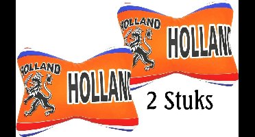 Autokussen - Nekkussen - Holland opdruk - Oranje - Set van 2 stuks