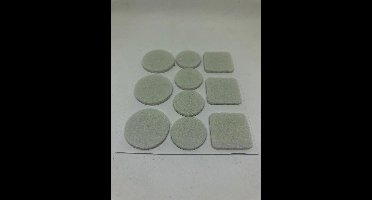 Antikrasvilt viltglijder assortiment 30 stuks wit plakstrip