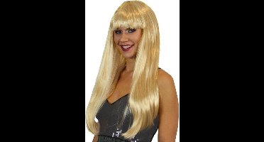 Lange pony pruik - blond