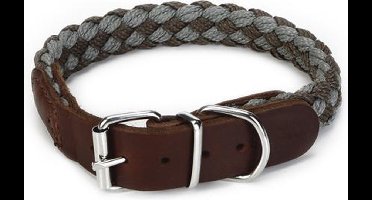 Beeztees Korda - Halsband Hond - Grijs/Lichtgrijs - 33-39 cm