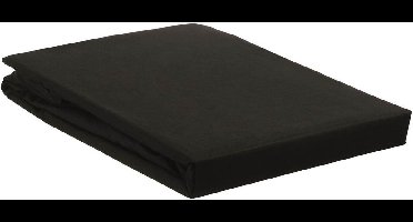 Ambiante Cotton Uni hoeslaken - Tweepersoons - Black