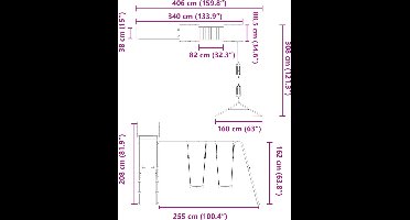 vidaXL Speelhuis massief grenenhout
