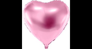 PARTYDECO - Metallic lichtroze aluminium hart ballon